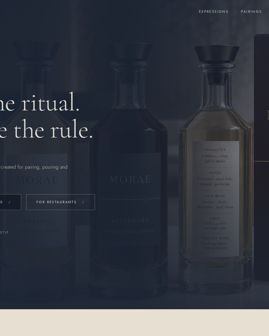 Morae — Alcohol-free aperitifs and digestifs created for pairing, pouring and lingering.